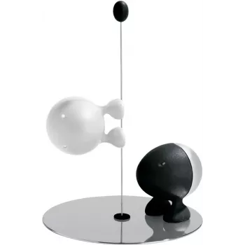 Polvilhador de especiarias Alessi ASG02 BW preto aço inoxidável branco