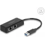 Delock 64194 adaptador USB Type-A para 2x LAN Gigabit, preto