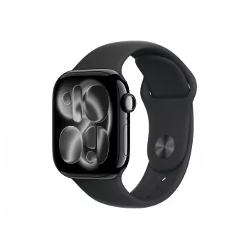 Apple Watch Series 11 GPS + Cellular 42mm caixa de alumínio preto com bracelete desportiva preta – M/L | Apple
