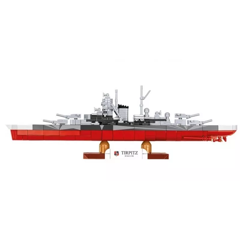 Conjunto de construção Cobi Couraçado Tirpitz modelo com 593 peças, à escala e com características de exposição