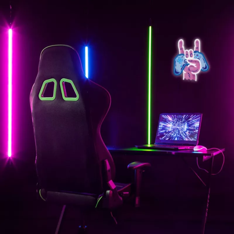 Letreiro de néon MANTA SNL109MT mão com comando de jogos, iluminação LED decorativa para setup de gaming