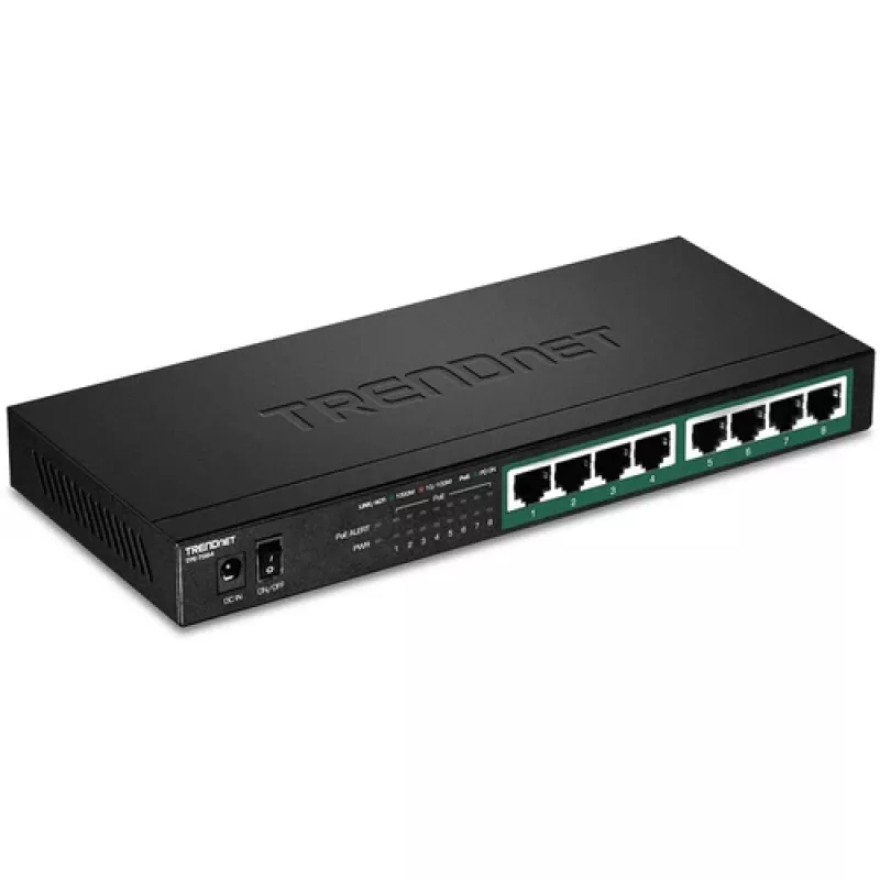TRENDnet TPE-TG84 - Switch - 8 x 10/100/1000 (PoE+) - Desktop, para montagem na parede - PoE+ (120 W)