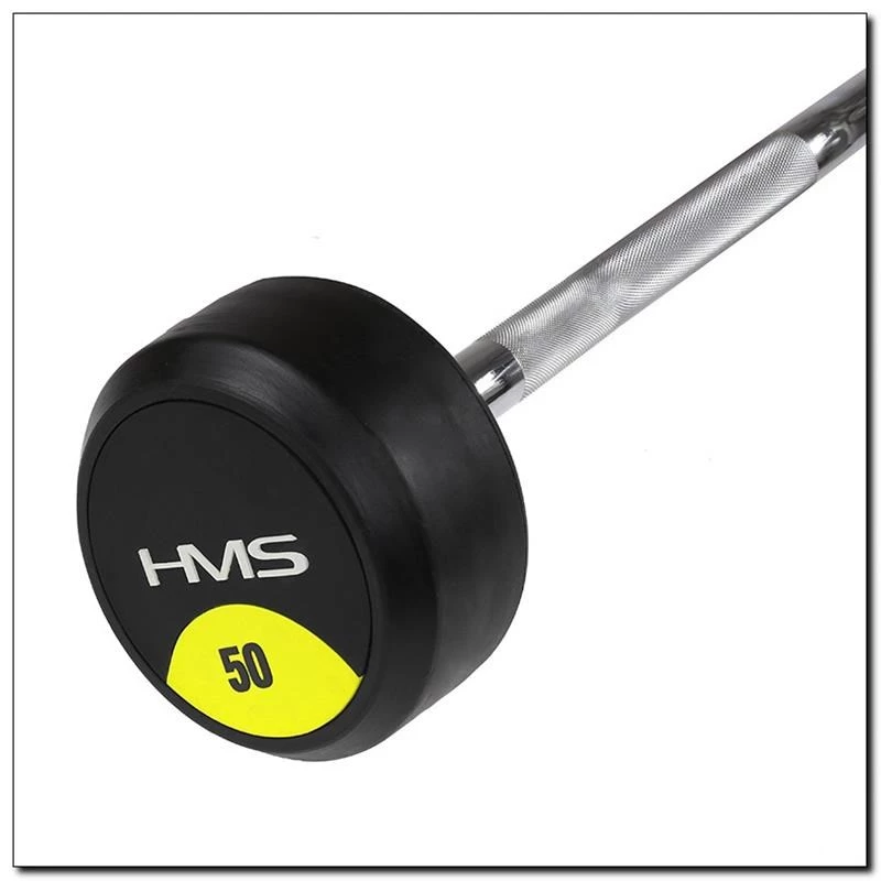 Barra Fixa / Barra Curva com Revestimento de Borracha HMS GSL50 50 kg