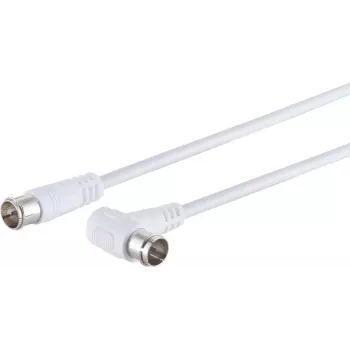 ShiverPeaks S/CONN 80113-128 cabo de ligação de satélite, ficha angular F-Quick para ficha F-Quick, 2,5 m, branco