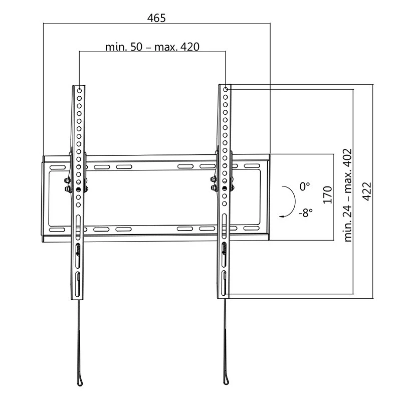 Suporte de TV LogiLink BP0010 139,7 cm (55 polegadas) Preto