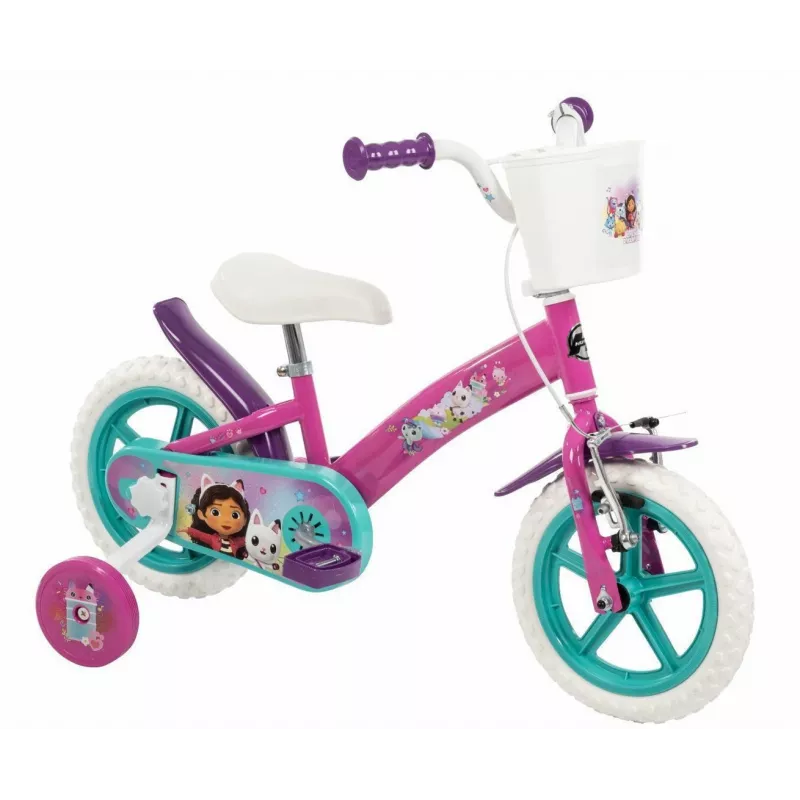 Bicicleta infantil HUFFY GABBI 12 polegadas, rosa, travão de contrapedal, rodas de apoio, pneus de espuma