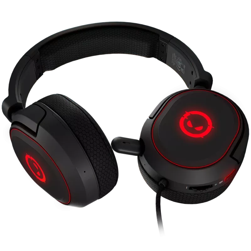 LORGAR Kaya 460, headset gaming USB com microfone, CM108B, iluminação RGB, Plug&Play, cabo de ligação USB-A 2m, almofadas de tecido, tamanho: 192*184,7*88mm, 0,329kg, preto