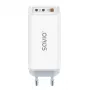 Fonte de alimentação SAVIO LA-07 GaN 65W, USB, QC4.0+, PD 3.0, branca