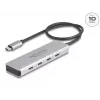 Hub DeLOCK USB Type-C 10 Gbps 4 portas Alumínio Cinzento