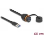 Cabo USB DeLOCK USB Type-A macho para fêmea 5 Gbit/s 60 cm preto IP68