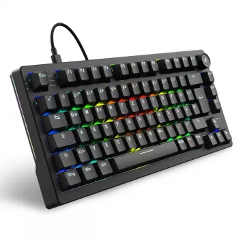 Teclado Sharkoon SGK25 Home USB QWERTZ alemão preto 75% RGB LED
