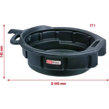 Bacia de recolha de óleo KS Tools 150.9360, capacidade 17 L, 445 mm de diâmetro