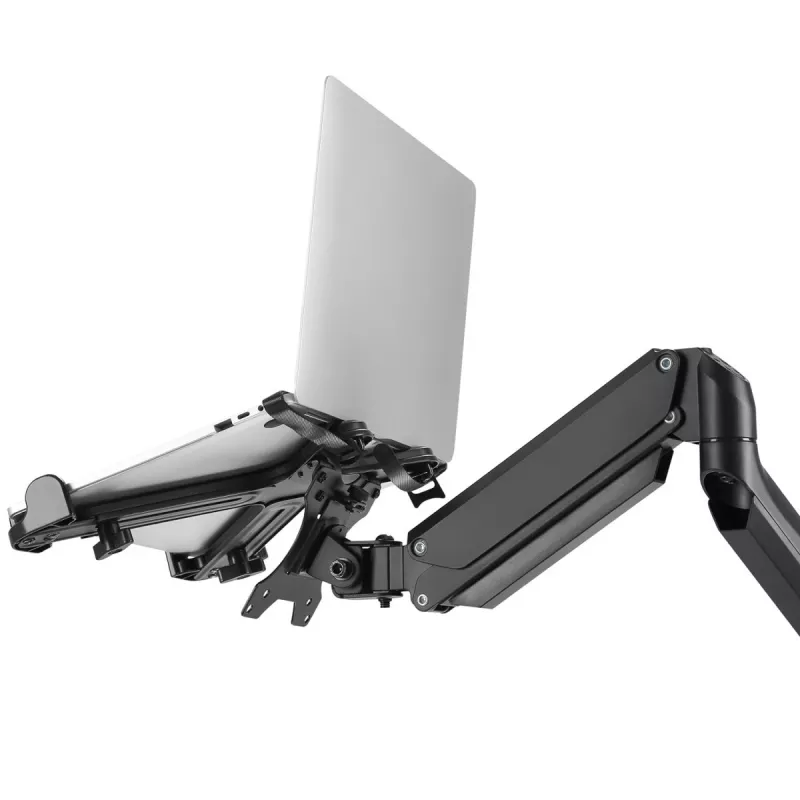 Suporte de secretária para portátil MACLEAN MC-836 — altura ajustável, design ergonómico, preto, para utilização horizontal do portátil (58,5×236×320 mm)