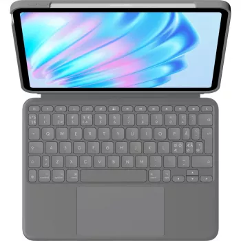Logitech Combo Touch Teclado QWERTY Dinamarquês Finlandês Norueguês Sueco Smart Connector Cinzento