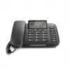 Telefone analógico Gigaset DL380 com identificação de chamadas, auscultador com fios, preto