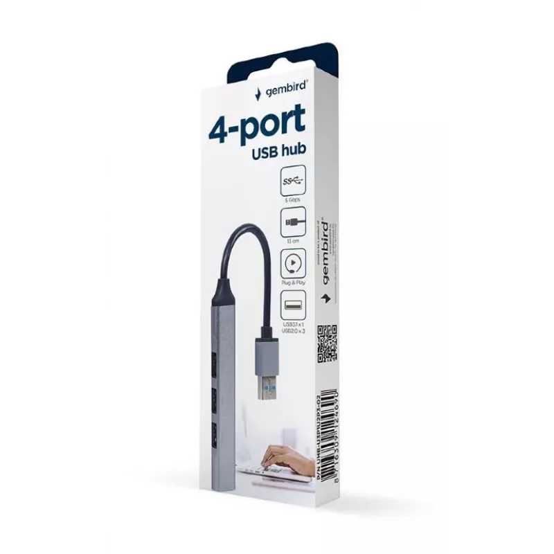 Hub de interfaces USB 3.0 GEMBIRD UHB-U3P1U2P3-02 — 4 portas