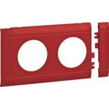 Hager placa de cobertura tomada 2 vias GB080203020 sem halogéneos ABS OT80mm empilhável vermelho 1 (GB080203020)