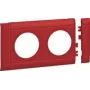 Hager placa de cobertura tomada 2 vias GB080203020 sem halogéneos ABS OT80mm empilhável vermelho 1 (GB080203020)