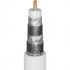 Goobay cabo de antena SAT (tipo 135 dB), blindagem quádrupla, 5 m, branco - banhado a ouro, conector F macho > conector F macho (70644)