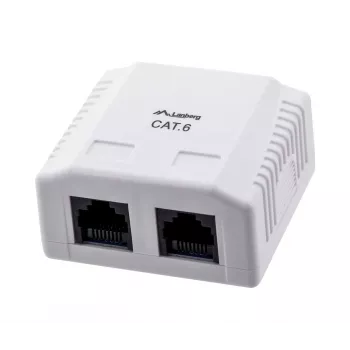 LANBERG tomada de superfície RJ-45 Cat6 OU6-0002-W branco, 2 conectores fêmea, 30×54×57 mm