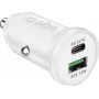 SBS Carregador de automóvel 12/24V 1x tipo C PD+ USB 2.1 A branco