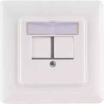 Moldura keystone para tomada de rede 2 portas ShiverPeaks BS08-10101 para módulos keystone