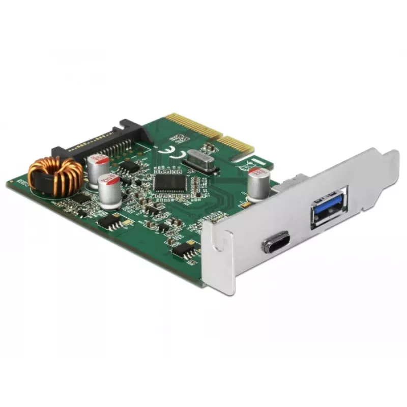 DeLOCK 90299 Placa PCIe x4, 1x USB Type-C + 1x USB Type-A, USB 3.2 Gen 2 (10 Gbps)