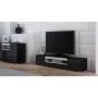 Cama Meble VIVA 180 móvel de TV, preto/preto brilhante + branco