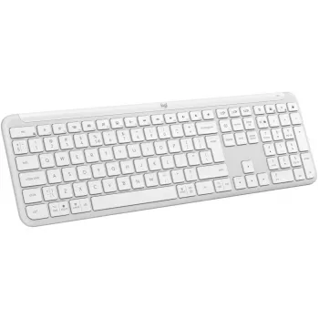 Teclado fino Logitech K950 Signature para escritório RF Wireless Bluetooth QWERTY US International branco