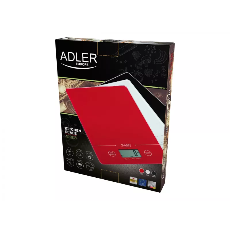 Balança de cozinha eletrónica Adler AD 3138 vermelho