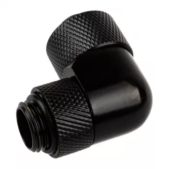 Alphacool Eiszapfen 13/10mm compressão 90° rotativa G1/4 - Acessório para sistema de refrigeração líquida - Deep Black, preto mate (17230)