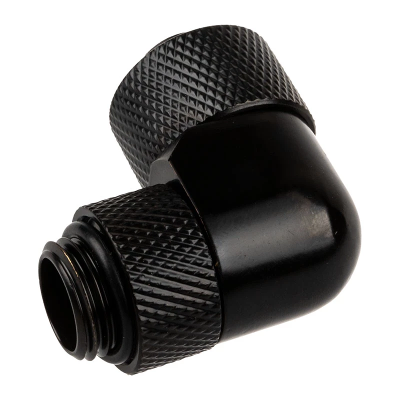 Alphacool Eiszapfen 13/10mm compressão 90° rotativa G1/4 - Acessório para sistema de refrigeração líquida - Deep Black, preto mate (17230)