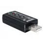 Adaptador de som USB DeLOCK 7.1 - placa de som - estéreo - USB (61645)