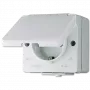 Tomada tipo F Jung 620 W — 16 A, 250 V, caixa de duroplasto, branco, altura 47 mm
