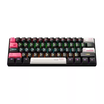Teclado gaming com fio Onikuma G55 preto QWERTY — layout compacto, teclas multimédia