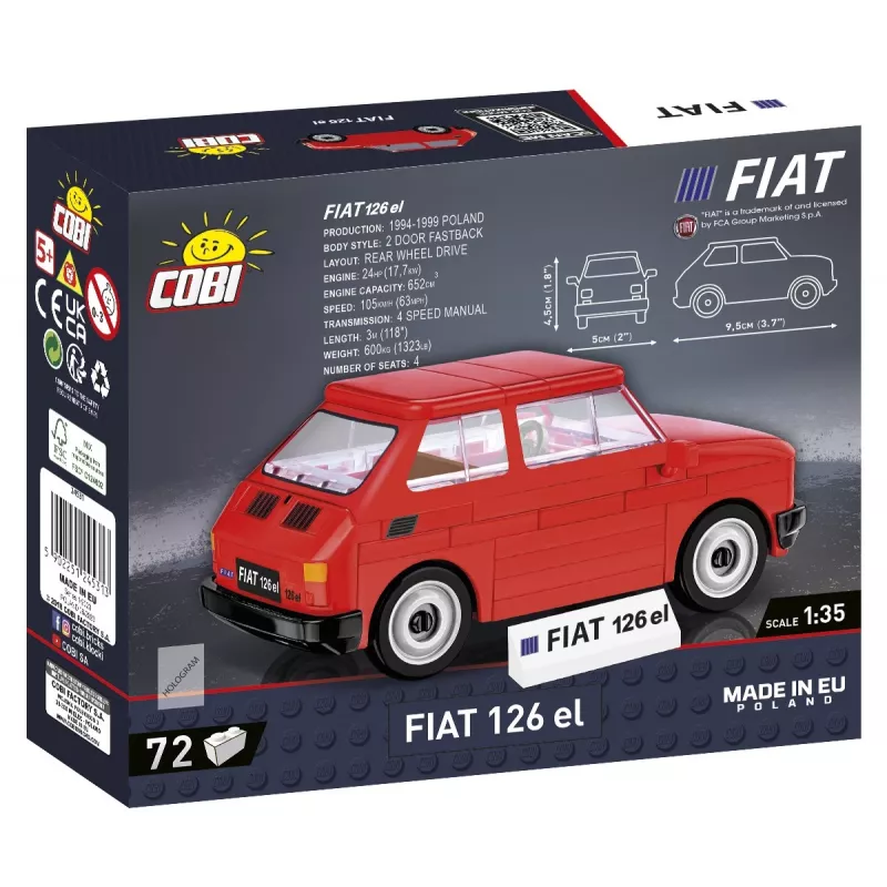 Blocos de construção Cobi Youngtimer Collection Fiat 126p el 24531 — 150 peças
