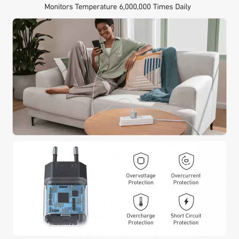 Carregador de interior Anker 511 Nano A2337G11 — 30 W USB-C, preto