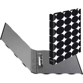 Dossier de argolas Herlitz maX.file A4 preto branco arquivo D-ring