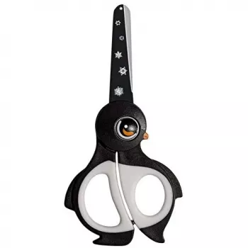 Tesoura WEDO modelo 73 6003 — tesoura de escritório/trabalhos manuais com corte reto, lâmina única, 130 mm, preta/branca