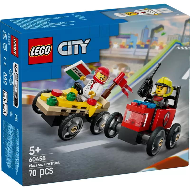 LEGO CITY 60458 Pizza vs. carro de bombeiros