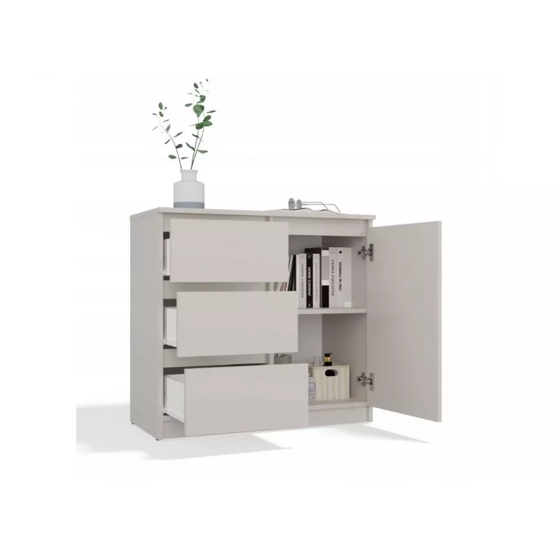 COMODA 1 PORTA 3 GAVETAS COR CAXEMIRA
