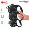 Treia Flexi Black Design L 5 m com mecanismo retrátil para cão