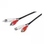 Wentronic Goobay Cabo de extensão RCA, 10 m - 2x ficha RCA (áudio esquerdo/direito) > 2x conector fêmea RCA (áudio esquerdo/direito) (50437)