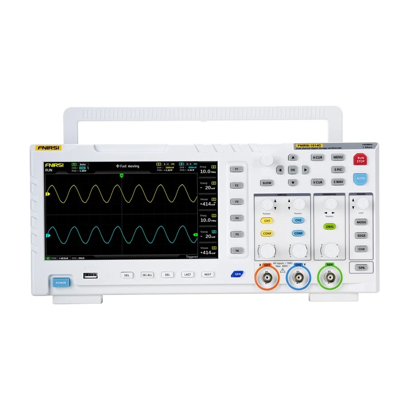 Gerador de sinal e osciloscópio Fnirsi 1014D 2-em-1 – largura de banda 100 MHz, taxa de amostragem 1 GS/s