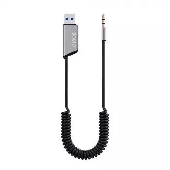 Savio TR-16 transmissor adaptador AUX com função mãos-livres, Bluetooth 5.3, Google Assistant/Siri