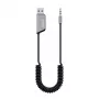 Savio TR-16 transmissor adaptador AUX com função mãos-livres, Bluetooth 5.3, Google Assistant/Siri