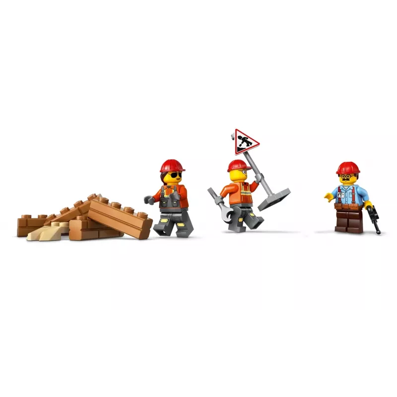 LEGO City 60466 Bulldozer amarelo com pá carregadora frontal conjunto de construção, 682 peças, 3 minifiguras, a partir dos 8 anos