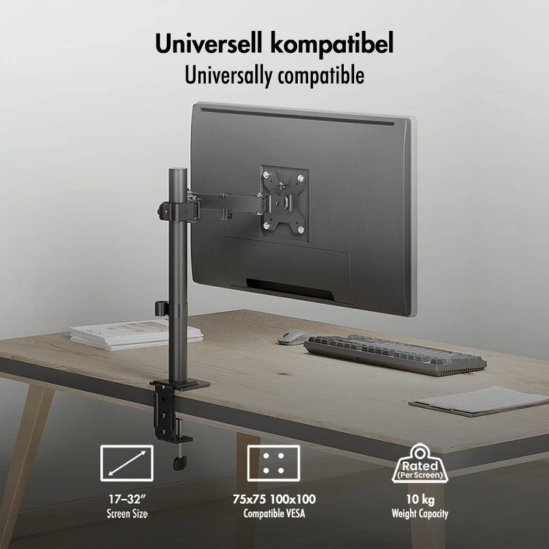 Suporte para monitor 17-32 polegadas, máx. 10 kg, aço