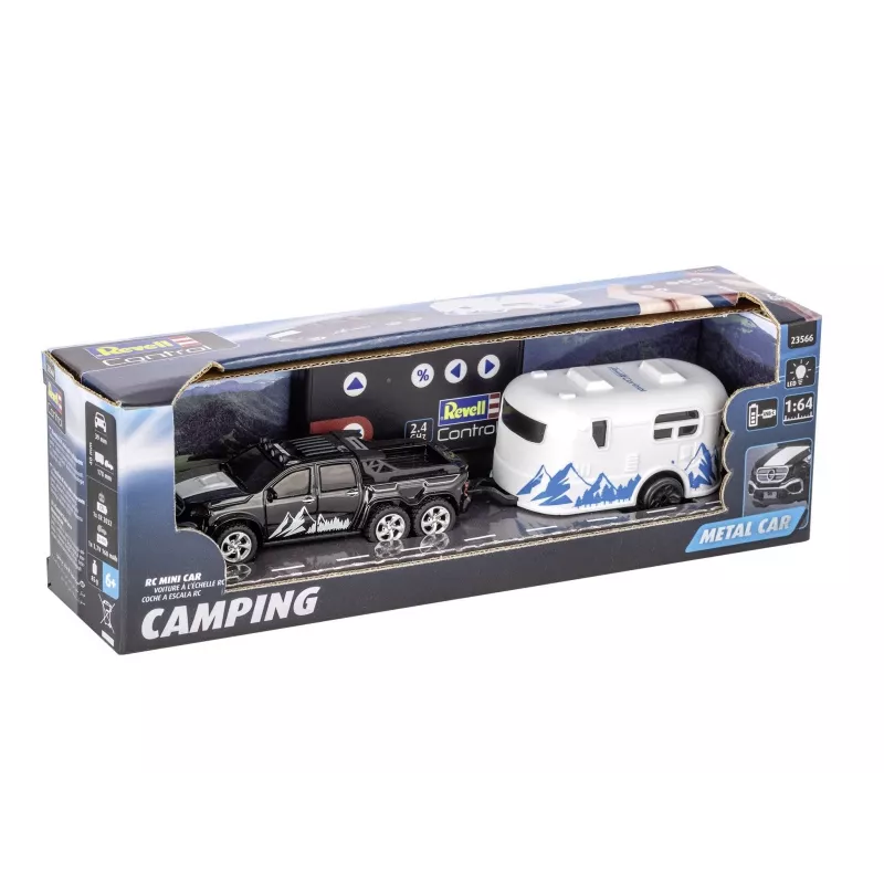Carro telecomandado com roulotte REVELL 23566 — mini modelo telecomandado, a pilhas, veículo de brinquedo