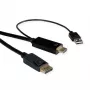 ROTRONIC-SECOMP Roline - Cabo de vídeo - HDMI, USB (apenas alimentação) macho para DisplayPort macho - 2 m - blindado - preto - suporta 4K 60 Hz (384